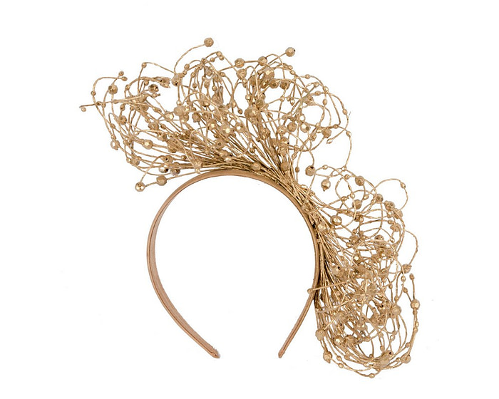 Bespoke gold wire fascinator by Fillies Collection - Hats From OZ