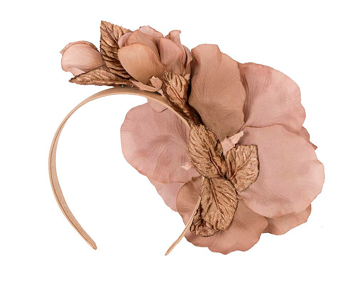 Large coffee flower fascinator headband by Max Alexander - Hats From OZ