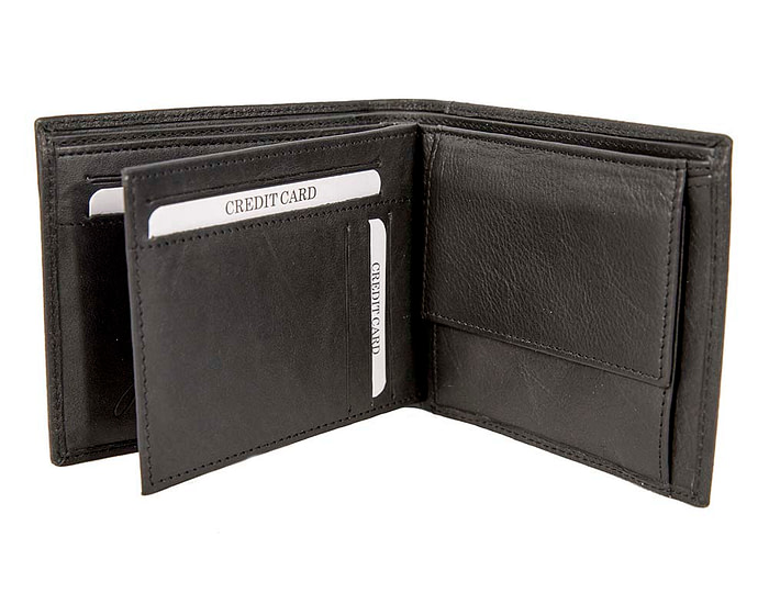 Black Kangaroo Leather Mens Wallet Two Fold - Image 4