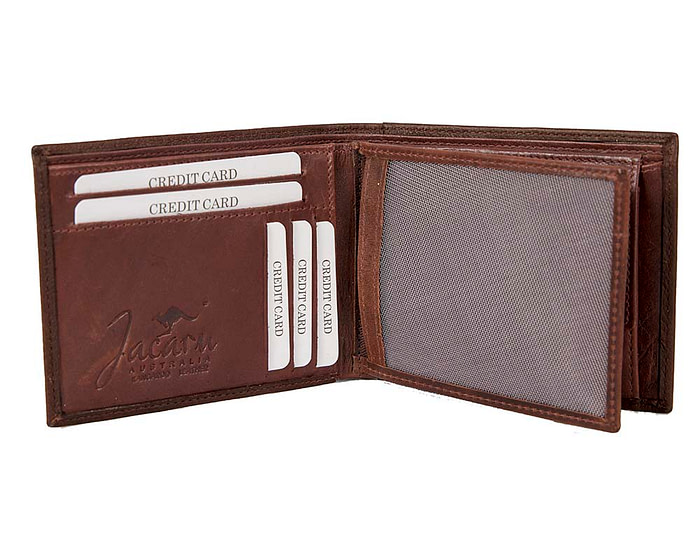 Brown Kangaroo Leather Mens Wallet Two Fold