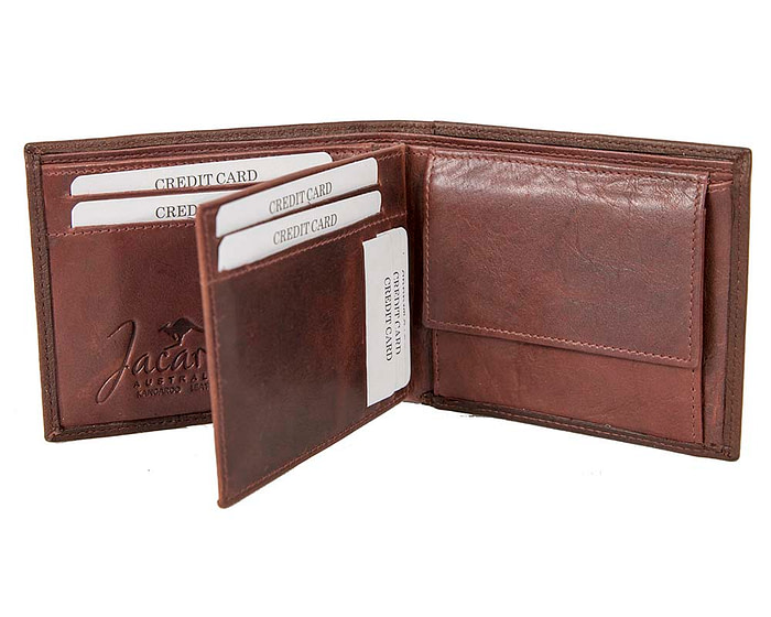Brown Kangaroo Leather Mens Wallet Two Fold - Image 4