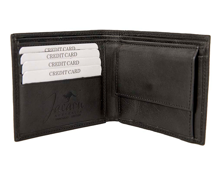 Black Kangaroo Leather Mens Wallet - Hats From OZ