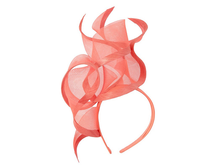 Bespoke coral racing fascinator by Fillies Collection - Image 2