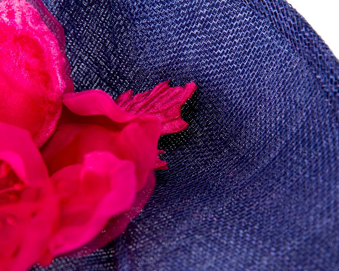 Large royal blue & fuchsia flower fascinator by Max Alexander - Hats From OZ