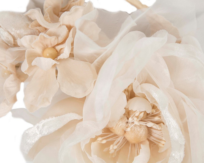 Cream & nude flower headband fascinator by Max Alexander - Hats From OZ