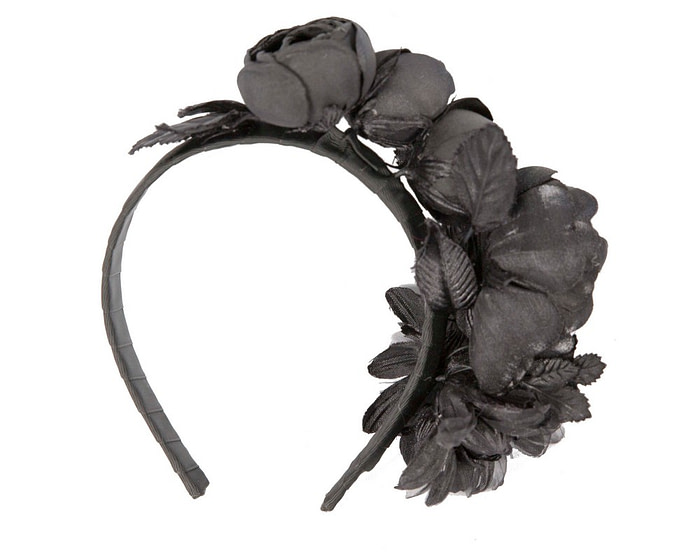 Black flower headband by Max Alexander - Hats From OZ