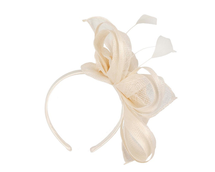 Cream sinamay flower fascinator by Max Alexander - Hats From OZ