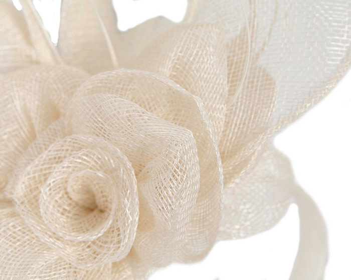 Cream sinamay flower fascinator by Max Alexander - Hats From OZ