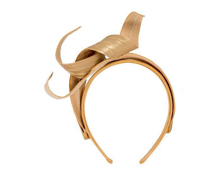 Gold sculptured leaves fascinator by Max Alexander - Hats From OZ