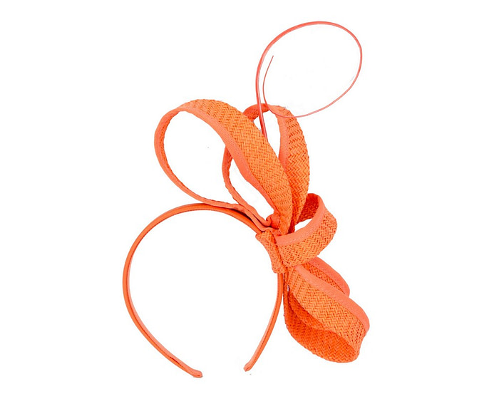 Orange loops and feather fascinator by Max Alexander - Hats From OZ