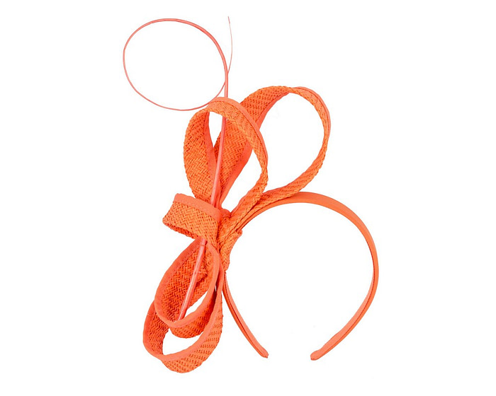 Orange loops and feather fascinator by Max Alexander - Hats From OZ