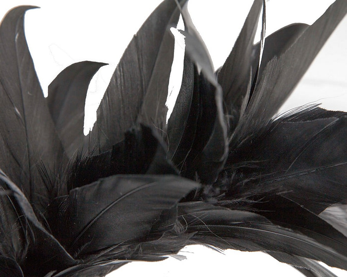 Black feather fascinator headband by Max Alexander - Hats From OZ