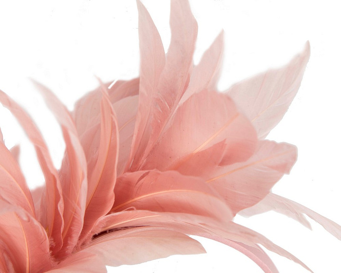 Dusty pink feather fascinator headband by Max Alexander - Hats From OZ