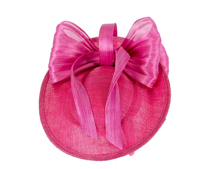 Fuchsia fascinator with bow by Fillies Collection - Hats From OZ