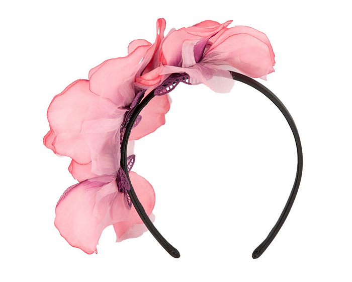 Exclusive pink flower headband fascinator by Fillies Collection - Hats From OZ