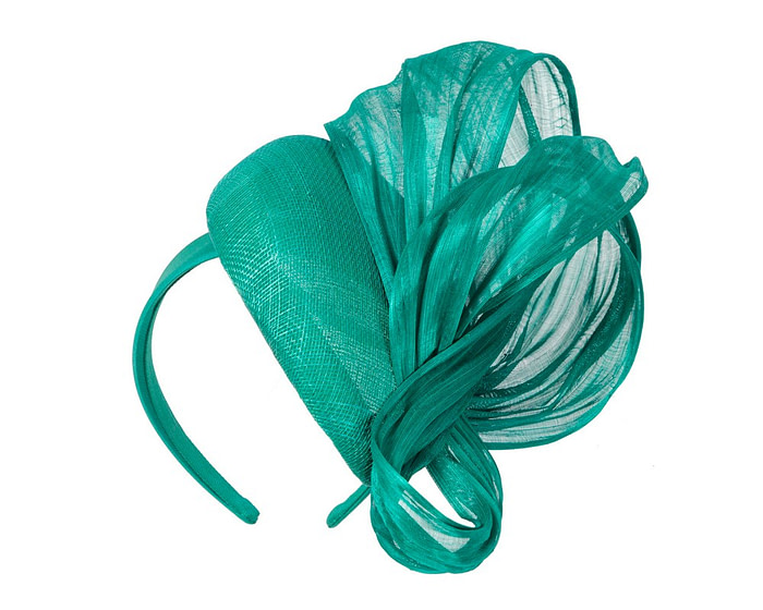 Teal pillbox fascinator with silk abaca bow by Fillies Collection - Hats From OZ