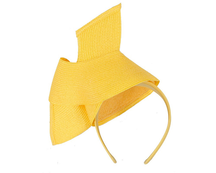 Modern yellow fascinator by Max Alexander - Hats From OZ