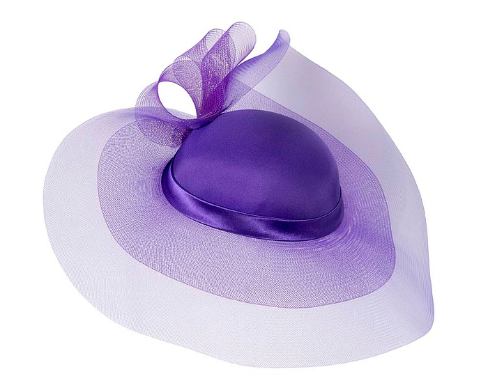 Purple large brim custom made ladies hat - Hats From OZ