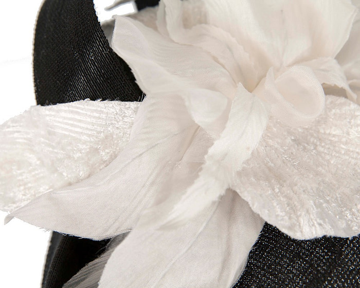 Tall black & cream racing pillbox fascinator by Fillies Collection - Hats From OZ