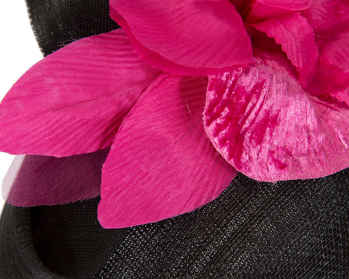 Tall black & fuchsia racing pillbox fascinator by Fillies Collection - Hats From OZ