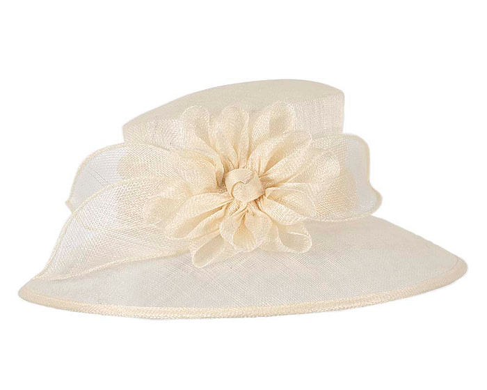 Large cream sinamay racing hat - Hats From OZ