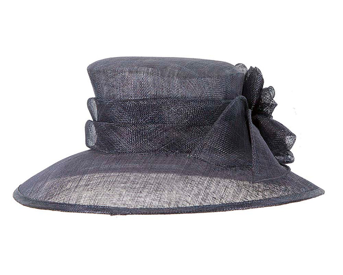 Large navy sinamay racing hat - Hats From OZ