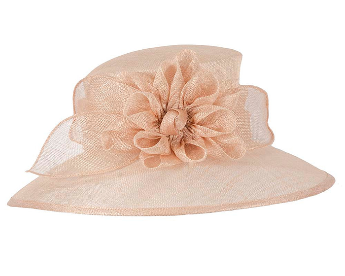 Large nude sinamay racing hat - Hats From OZ