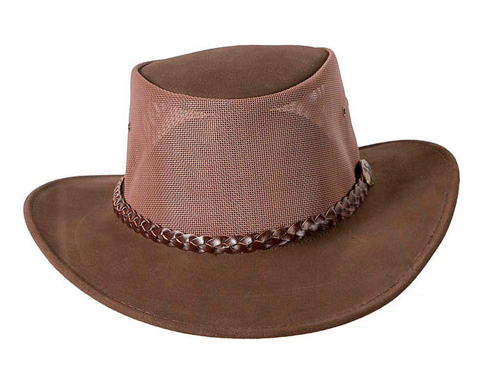 Brown Australian Suede Leather Cooler Jacaru Hat - Hats From OZ