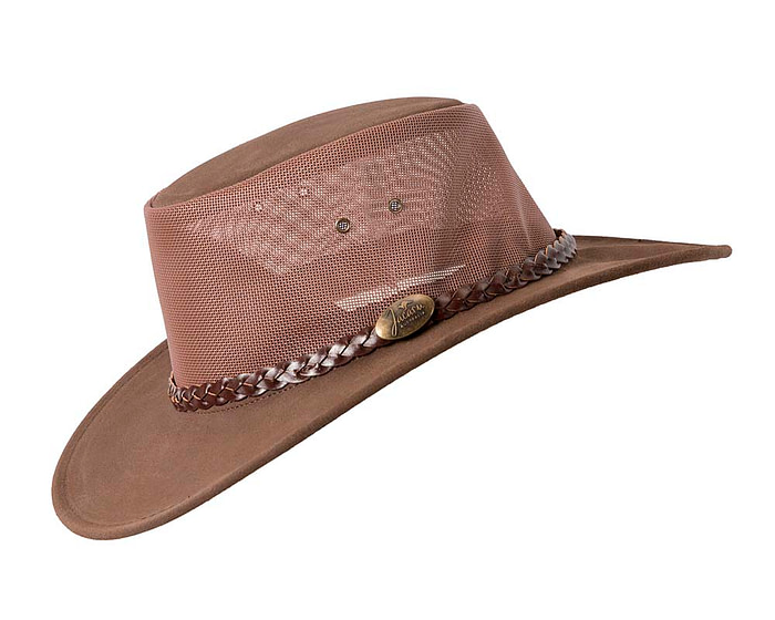 Brown Australian Suede Leather Cooler Jacaru Hat - Hats From OZ