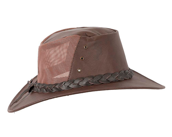 Brown Australian Kаngаrоо Leather Cooler Jacaru Hat - Hats From OZ