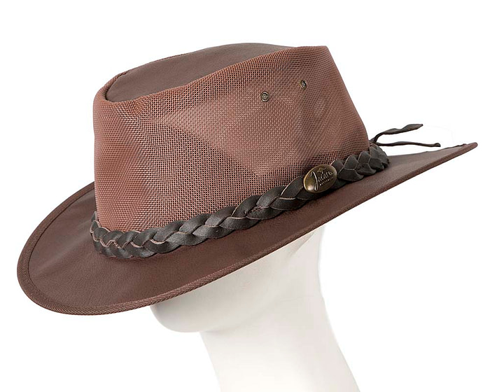 Brown Australian Kangaroo Leather Cooler Jacaru Hat - Hats From OZ