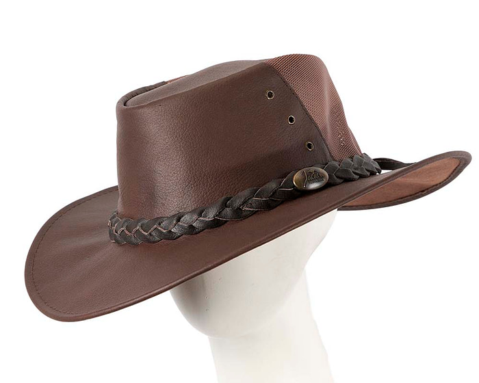 Brown Australian Kаngаrоо Leather Cooler Jacaru Hat - Hats From OZ