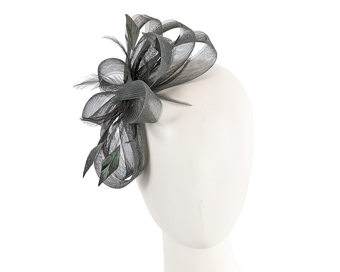 Custom made charcoal fascinator by Cupids Millinery - Hats From OZ