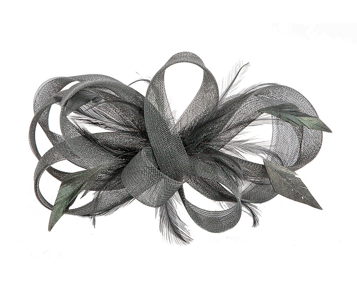 Custom made charcoal fascinator by Cupids Millinery - Image 2