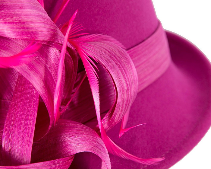 Exclusive fuchsia cloche winter hat by Fillies Collection - Hats From OZ