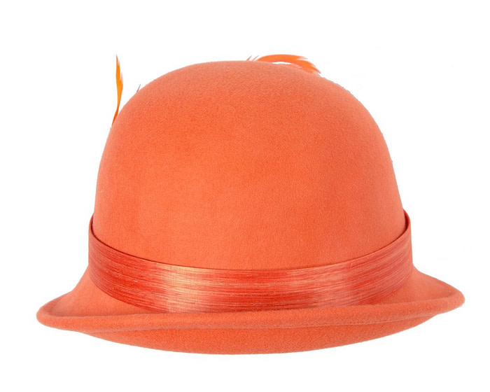 Exclusive orange cloche winter hat by Fillies Collection - Hats From OZ