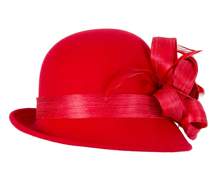 Exclusive red cloche winter hat by Fillies Collection - Hats From OZ