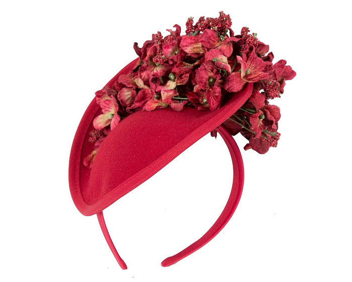 Red winter racing fascinator by Fillies Collection F680 - Hats From OZ