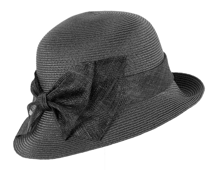 Black cloche hat with bow by Max Alexander - Hats From OZ