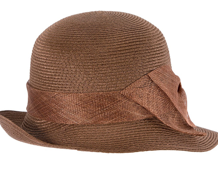 Brown cloche hat with bow by Max Alexander - Hats From OZ