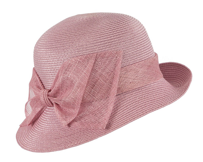 Dusty pink cloche hat with bow by Max Alexander - Hats From OZ