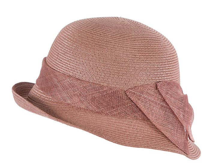 Taupe cloche hat with bow by Max Alexander - Hats From OZ