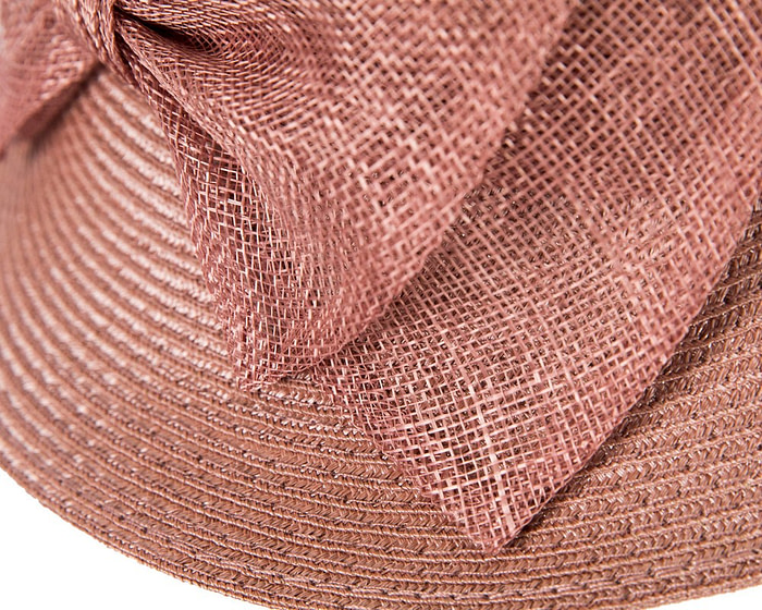 Taupe cloche hat with bow by Max Alexander - Hats From OZ