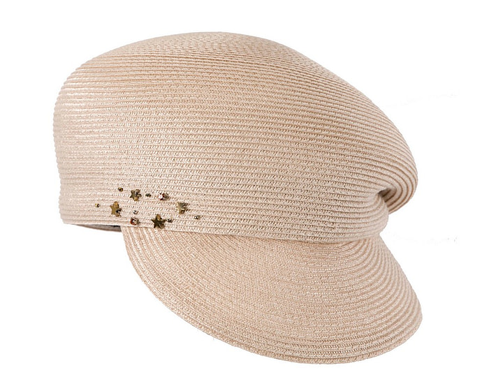 Modern beige newsboy beret hat by Max Alexander - Hats From OZ