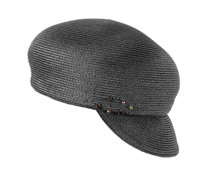 Modern black newsboy beret hat by Max Alexander - Hats From OZ