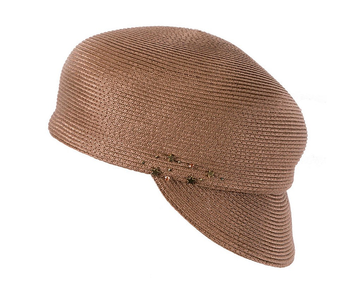 Modern brown newsboy beret hat by Max Alexander - Hats From OZ