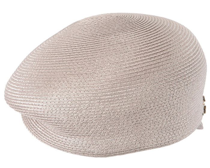 Modern silver newsboy beret hat by Max Alexander - Hats From OZ