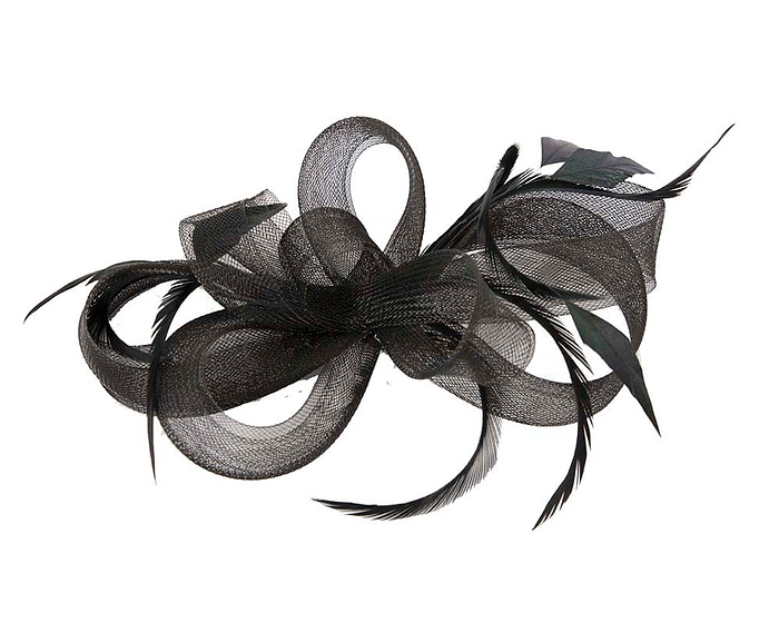 Custom made black fascinator by Cupids Millinery - Image 2