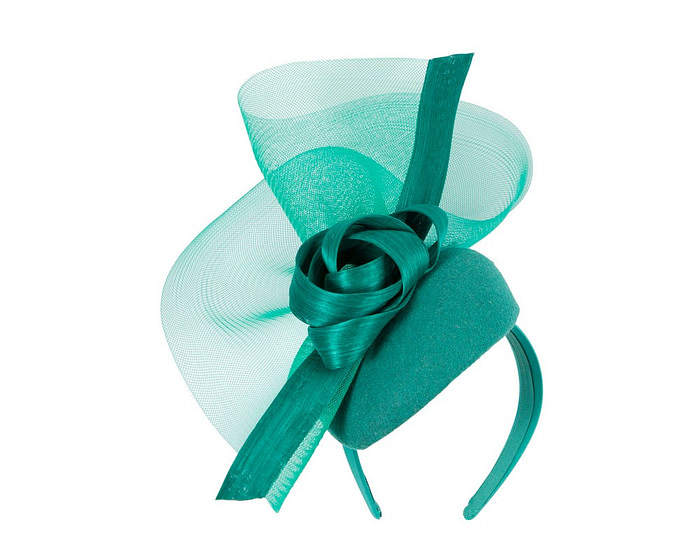 Tall teal green winter racing fascinator by Fillies Collection - Hats From OZ