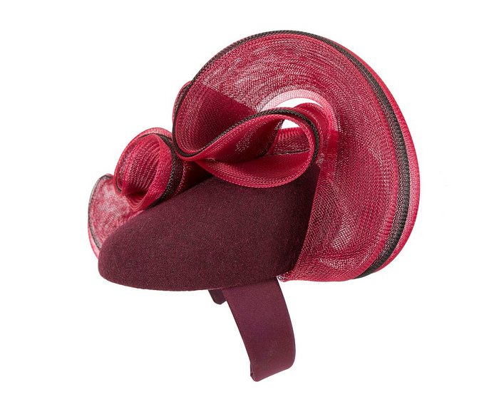 Burgundy winter racing fascinator by Fillies Collection - Hats From OZ